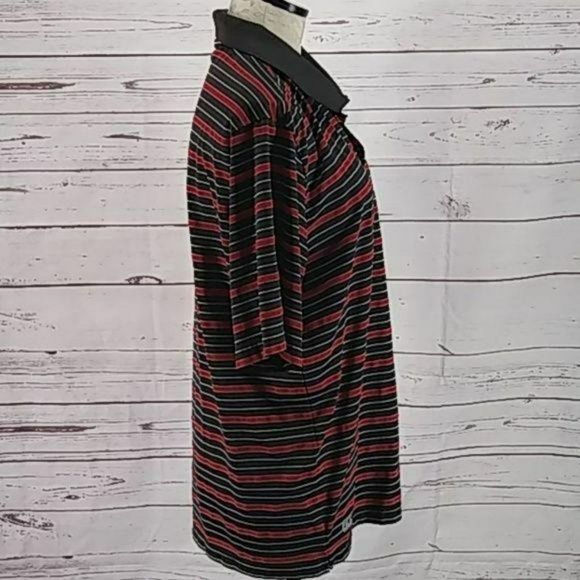Fila Sport Men's Athletics Red & Black Striped Short Sleeve Polo Shirt - Picture 3 of 6